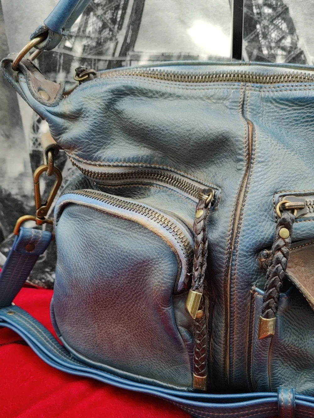 Lusher Ginevra Bayside 84 Distressed Leather Hobo